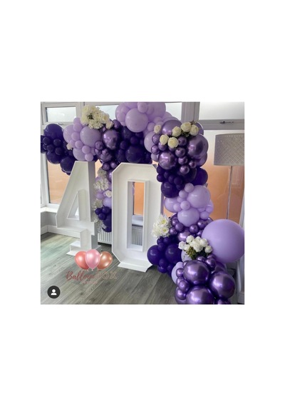 Krom Mor Pastel Lila Pastel Mor Balon Zinciri 100 Adet Mix