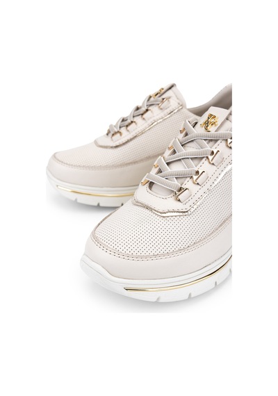 Tamer Tanca Hakiki Deri Kadın Siyah Sneakers & Spor Ayakkabı 298 3220 Bn Ayk Y26 Krema/krema Bsk Krem