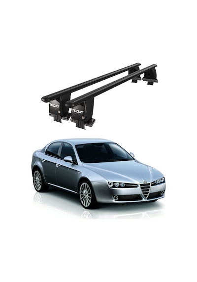 Royal Alfa Romeo 159 2005-2013 Uyumlu Siyah Kilitli Ara Atkı Port Bagaj Tavan Barı