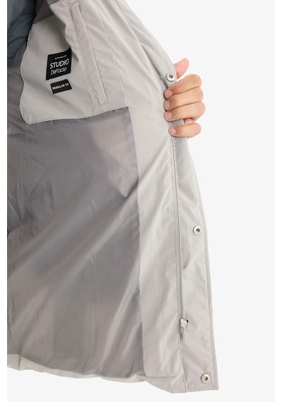 Defacto Su İtici Regular Fit Kapüşonlu Cepli Astarlı Rüzgar Geçirmez Fermuarlı Parka F0431ax25wngr454 Gri-gr454