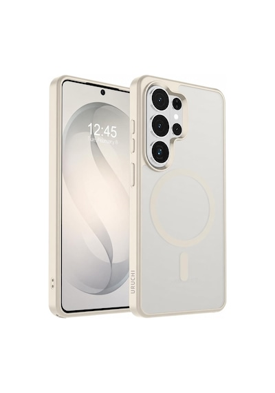Güçlü Manyetik Telefon Kılıfı, Mag-safe İle Uyumlu Askeri Düzey Düşme Koruması Güçlü Silikon Kenarlar İnce Yarı Saydam Mat Koruyucu Kılıf Bej, S26 Ultra Sku: Zeusb0h3w7l16s 1