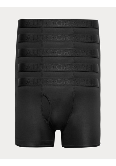 Marks & Spencer 5’li Pamuklu Stretch Cool & Fresh Boxer T14005386A Siyah