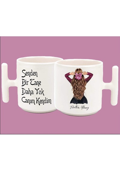 İsimli Senden Bi Tane Daha Yok Canım Kendim Baskılı T Kulp Kupa 1