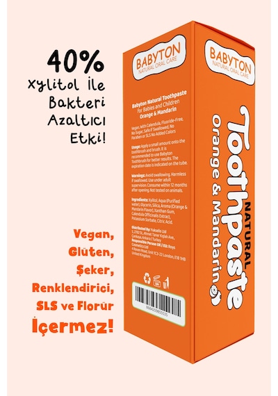 Babyton Organik Diş Macunu Portakal - Mandalina Aromalı 50 G