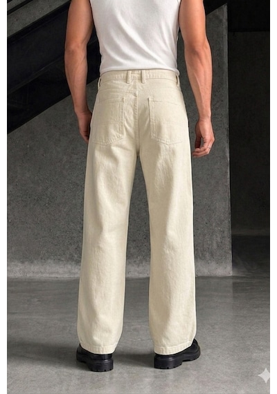 Tarz Cool Erkek Baggy Fit Old Money Cep Detaylı Pantolon Bej