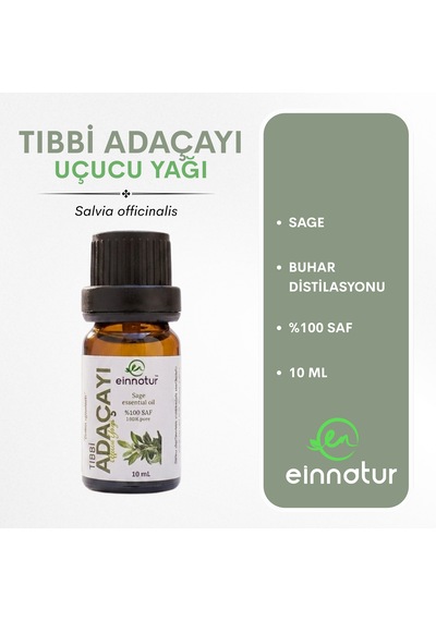 Adaçayı Uçucu Yağı, Salvia Officinalis Essential Oil %100 Saf, 10 Ml