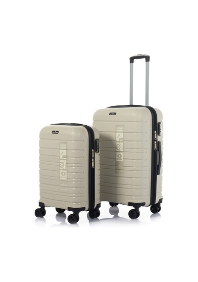 Hotowa Gold Pp Valiz 8010 Ekru Tsa Kilitli İkili Set Beyaz