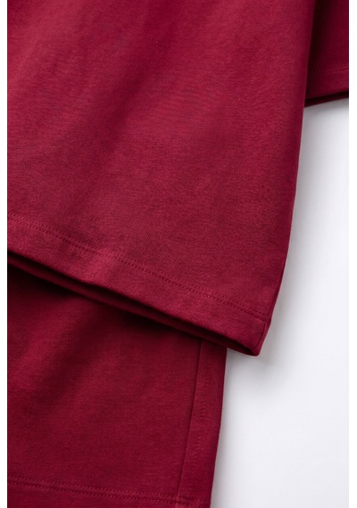 Unisex Çocuk Pamuklu Bordo Magu Club T-shirt Şort Takım