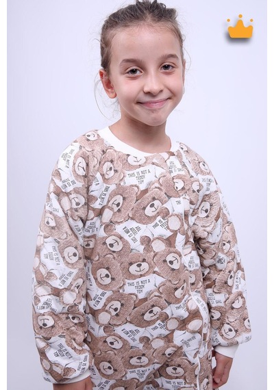 Babyhola 2.5 Tog Yorgan Gerektirmeyen Kalın Elyaf Dolgulu Çocuk Uyku Tulumu Pamuk Astarlı Unisex 6020 Kahverengi