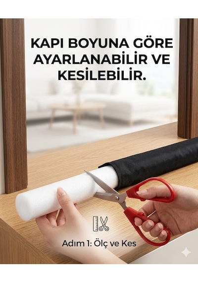 Kapı Altı Rüzgar Önleyici Isı Yalıtım Süngeri Rüzgarlık Stoper Koruması Toz Soğuk Sünger 84 CM
