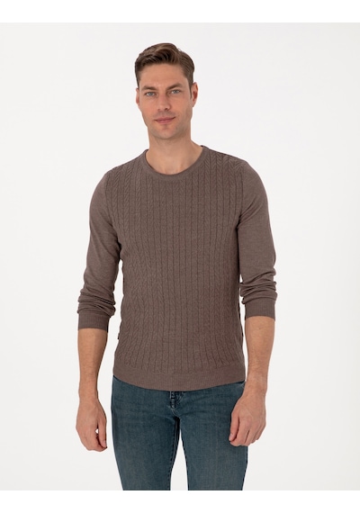 Pierre Cardin Erkek Vizon Kazak /triko 50315717-vr052 Vizon