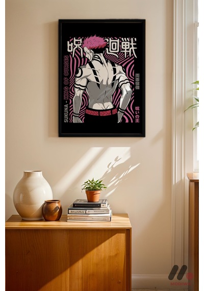 Jujutsu Kaisen Sukuna Poster, Siyah Çerçeveli Duvar Tablosu - Anime Severlere Özel Hediye