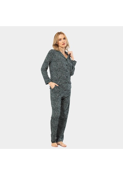 Türen Çiçek Desenli Uzun Kollu Gömlek Yaka Pijama Takımı 3379/yeşil 001 Türen Çiçek Desenli Uzun Kollu Gömlek Yaka Pijama Takımı 3379/yeşil 001