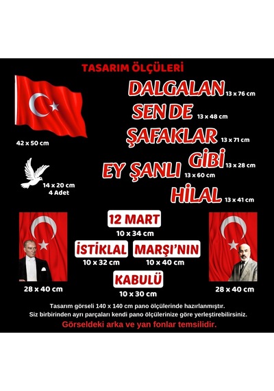 12 Mart İstiklal Marşı'nın Kabulü Pano Süsü 01 7