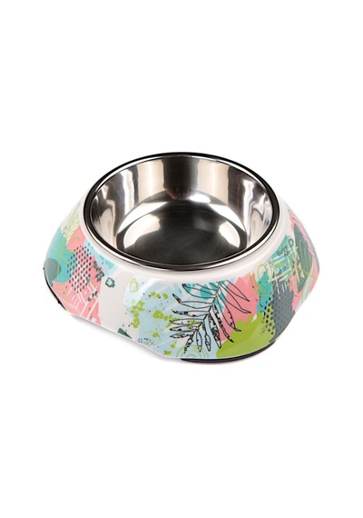 Bobo BO-3134H(A5) Soyut Desenli Melamin Kaplı Köpek Mama Kabı 150 ML