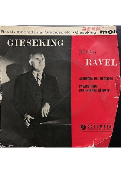 Gieseking Plays Ravel 45lik Plak