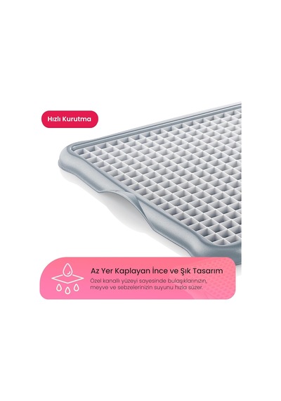 44x35 Cm Plastik Bulaşık Süzgeci Mat Izgara Süzgeçli Süzmatik Tezgah Üstü Bulaşık Kurutmalık Bü Asorti