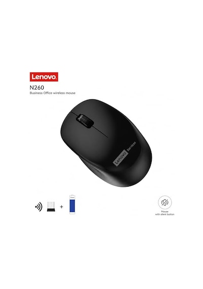 N260 Sessiz Kablosuz Mouse - Siyah, 1200 Dpı, 20 Metre Menzil, Otomatik Kapanma Ve Uyku Modu, Nano Usb Alıcı Wireless Diğer