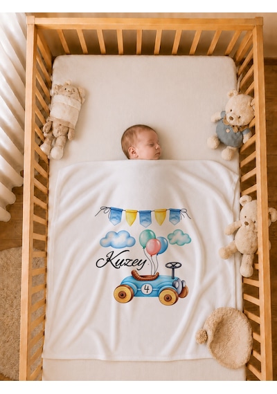 Pia Baby İsme Özel Erkek Bebek Yenidoğan Hastane Çıkışı %100 Pamuk Organik Baskılı Battaniyeli Tulum Set 2071btyx Krem