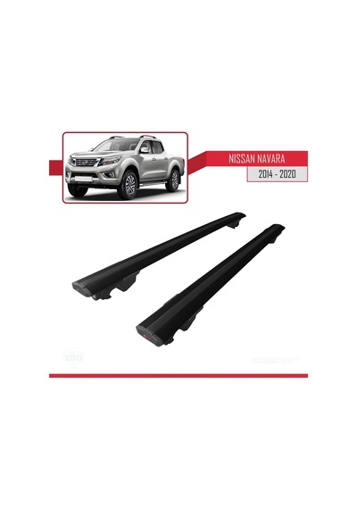 Nissan Navara 2014-2020 Arası İle Uyumlu Hook Model Anahtar Kilitli Ara Atkı Tavan Barı Siyah