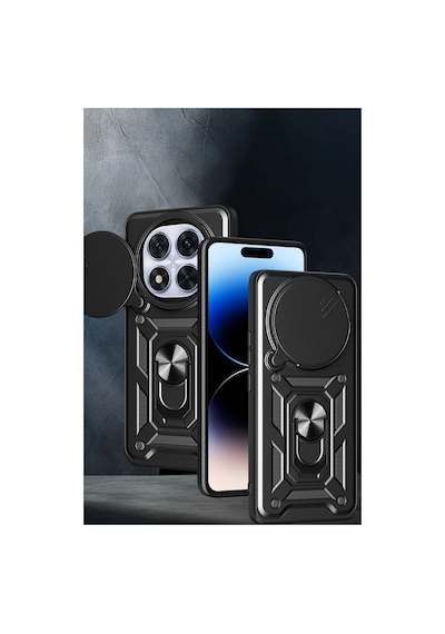 Zenviya21 Xiaomi Redmi Note 14 Pro Plus Kılıf Pars Lens Yüzüklü Silikon - Siyah Zenya785 renkli