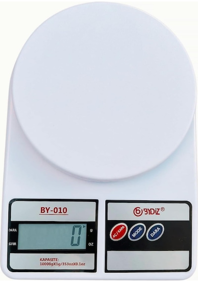 Terazi By-010 Dijital Mutfak Terazisi - Mutfak Tartısı - Dara Alma Özellikli, Lcd Ekran, Otomat Diğer