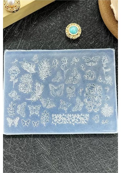 İnce Nail Art Silikon Kalıp 3d Nail Art Desen Kalıbı, Tırnak Süsleme Desen Charm Tırnak Çarm 104