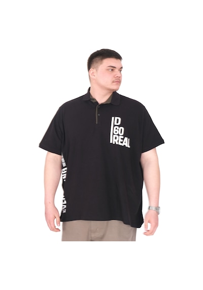Mode Xl Büyük Beden Erkek T-shirt Polo Yaka Real U25309 Siyah Siyah
