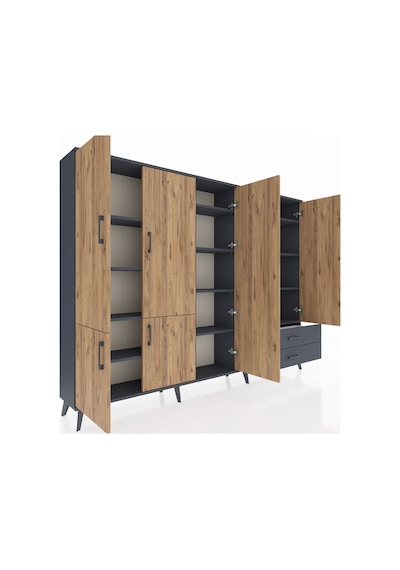 Arges Dolap 12 Raflı 2 Çekmeceli 7 Kapaklı 220x30x163 Antrasit-ça Antrasit-çam/antrasit Arges Dolap 12 Raflı 2 Çekmeceli 7 Kapaklı 220x30x163 Antrasit-ça Antrasit-çam/antrasit