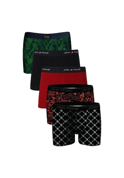 John Frank Logolu Pamuklu 5'li Paket Boxer Erkek Boxer Jfbs5 Yeşil-lacivert-kırmızı-sturuncu-sbeyaz Yeşil-lacivert-kırmızı-sturunc