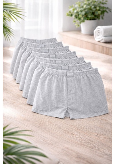 Seher Yıldızı Erkek Penye Boxer 8'li Set Gri