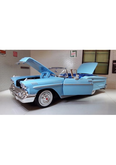Motormax 1958 Chevrolet Impala Mavi 1/24 Model Araba