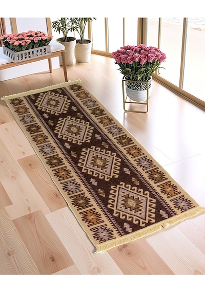 "çift Taraflı Kullanılabilir, Makinede Yıkanabilir,modern Desenli Kilim 11 Farklı Ebat" Kahverenk Kahverengi