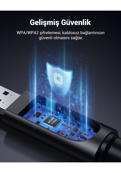 Ugreen Ac650 5ghz / 2.4ghz Dual Band Usb 2.0 Wi-fi Adaptör, 90339
