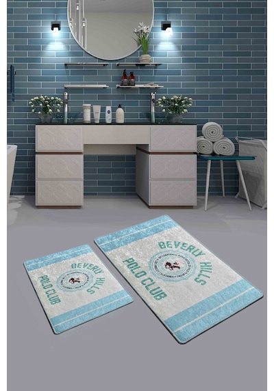 Bhpc Polo Blue Line Djt 2 Li Set Banyo Paspas Seti Klozet Takımı Çok Renkli