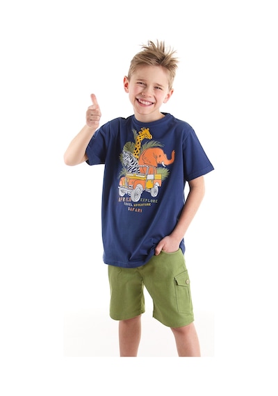 Safari Erkek Çocuk T-shirt Gabardin Şort Takım