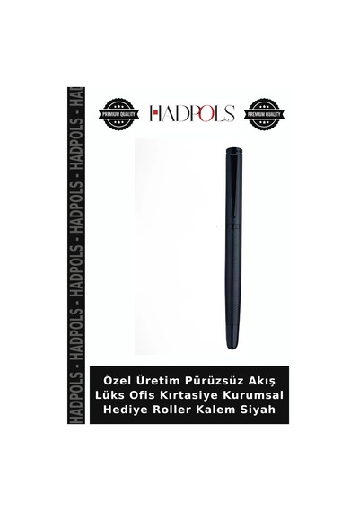 Özel Üretim Pürüzsüz Akış Lüks Ofis Kırtasiye Kurumsal Hediye Roller Kalem Siyah