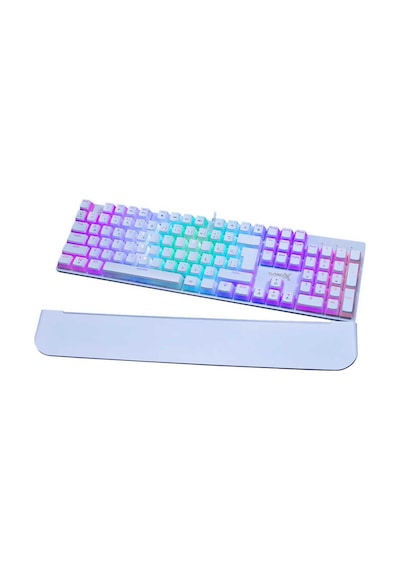 Turbox Tr-mk10pd Rgb Beyaz Makro Bilek Destekli Blue Switch Kablolu Mekanik Rainbow Gaming Klavye