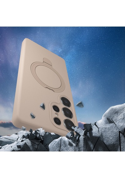 Techaks Galaxy Uyumlu S25 Ultra Kılıf M-safe Şarj Özellikli Standlı Tchs Samara Kapak - Desert Gold Altın