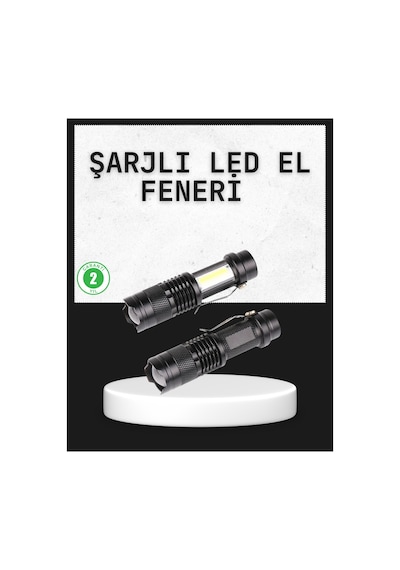 Odak Ayarlı 2000 Lümen Şarjlı Led El Feneri Belirtilmemiş
