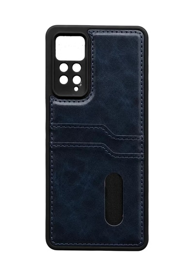 Xiaomi Redmi Note 12 Pro 4g Kılıf Sara Kartvizitli Deri Kılıf - Lacivert -