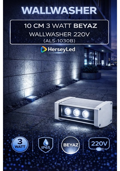 Alles 10 Cm 3 Watt Beyaz Wallwasher 220v Beyaz