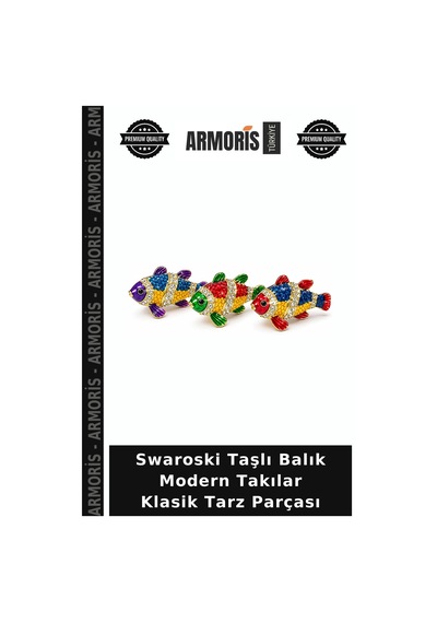 Swaroski Taşlı Balık Modern Takılar Klasik Tarz Parçası