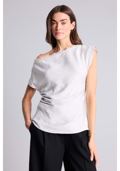 Defacto Fıtted Kayık Yaka Kısa Kollu Bluz H2052ax26spgr294 Gri-gr294