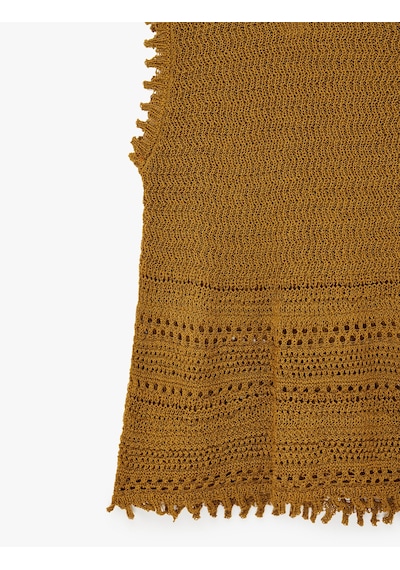 Koton Koton X Melis Ağazat - Dik Yaka Pencere Detaylı Kolsuz Ajurlu Bluz Hardal 6sak30047ht Koton Koton X Melis Ağazat - Dik Yaka Pencere Detaylı Kolsuz Ajurlu Bluz Hardal 6sak30047ht