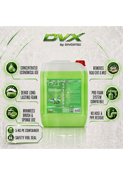 Dvx By Divortex Car Wash V4 - Fırçasız Oto Yıkama Şampuanı 5 Kg