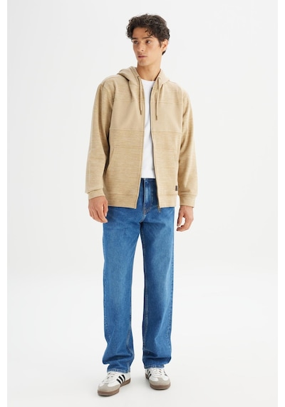 Lee Erkek Full Zip Sweatshirt Beige Çok Renkli