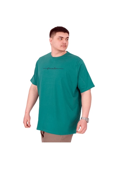Mode Xl Büyük Beden Erkek T-shirt Bisiklet Yaka Freedom U25033 Nefti Nefti