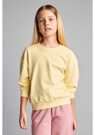 Defacto Relax Fıt Basic Sweatshırt Kız Çocuk E6842a826auyl487 Sarı-yl487
