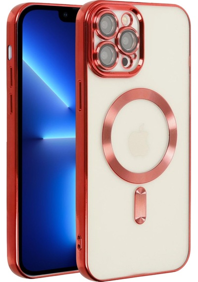 Apple Uyumlu - iPhone 13 Pro Kılıf Kross Magneticsafe Kapak - Kırmızı